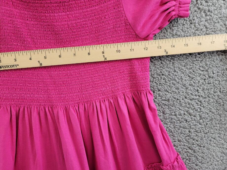 Polo Ralph Lauren Smocked Jersey Dress Big Girls XL (16) Pink Square Neck S/S