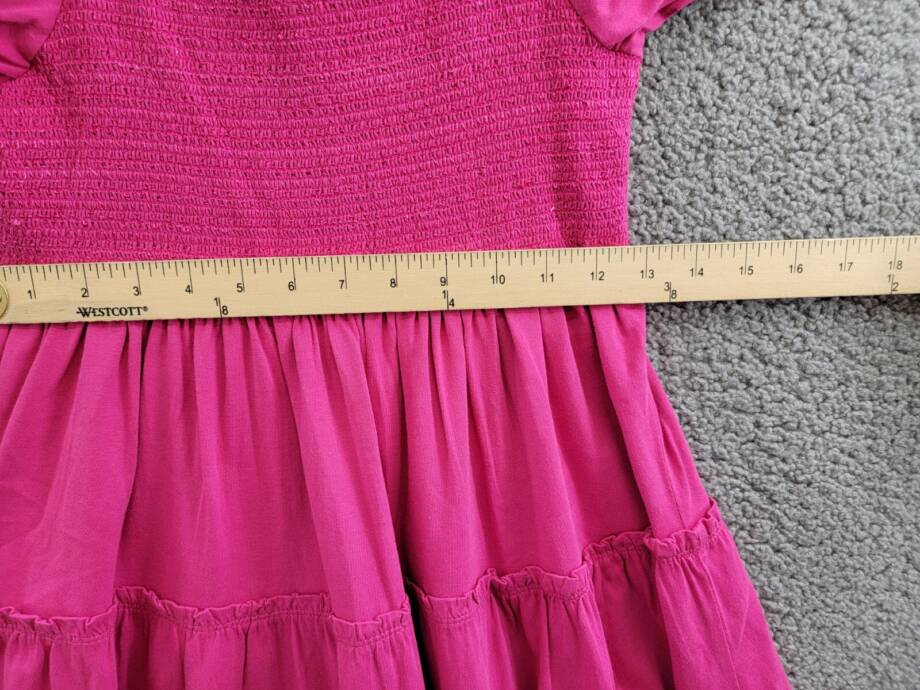 Polo Ralph Lauren Smocked Jersey Dress Big Girls XL (16) Pink Square Neck S/S