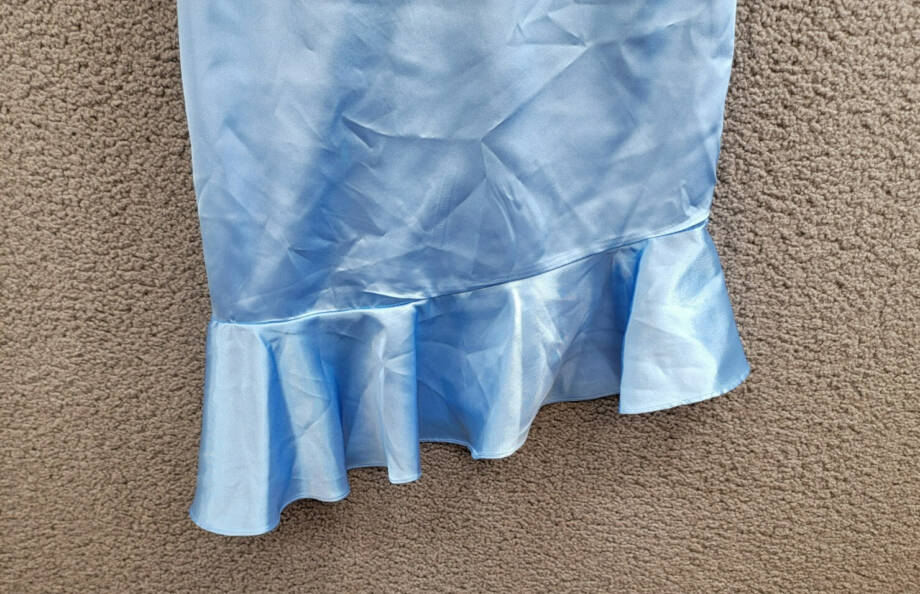 Rare Editions Sleeveless Imitation Pearl Halter Dress Big Girls 16 Blue Back Zip