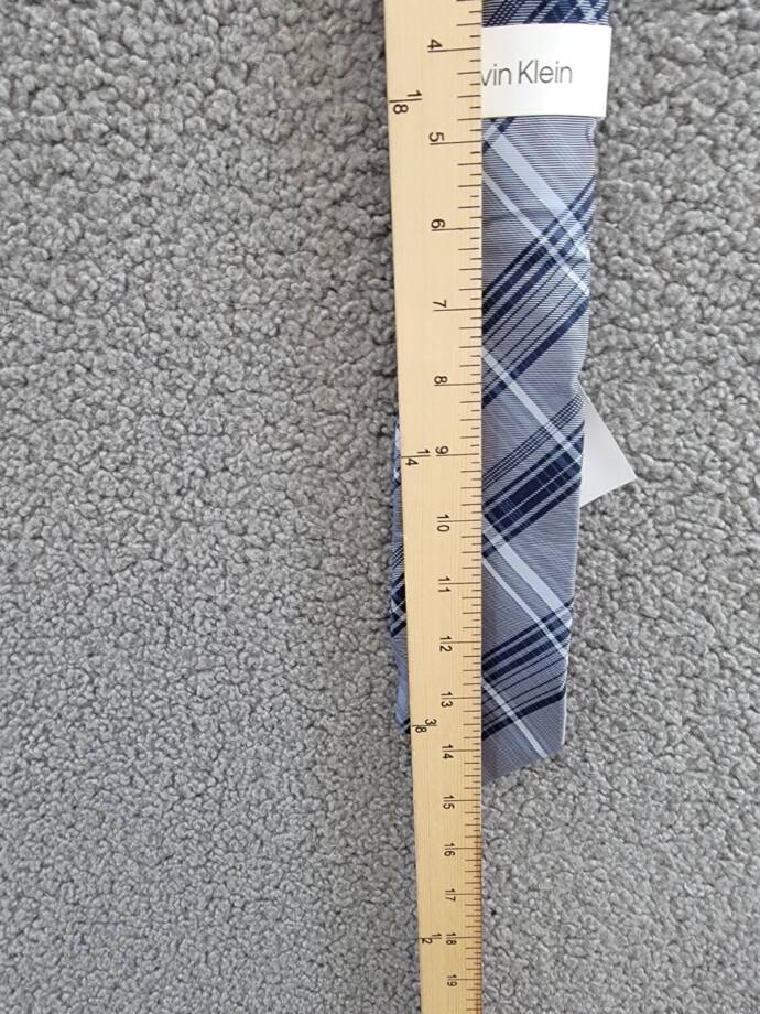 Calvin Klein Contrast Stripe Plaid Tie Men One Size Navy Classic Design Pointed