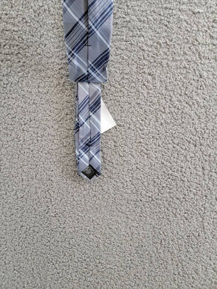 Calvin Klein Contrast Stripe Plaid Tie Men One Size Navy Classic Design Pointed