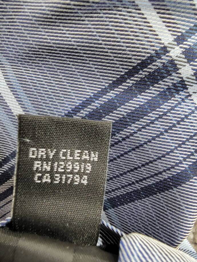 Calvin Klein Contrast Stripe Plaid Tie Men One Size Navy Classic Design Pointed