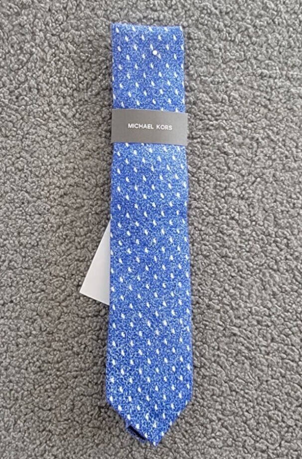 Michael Kors Geometric-Print Tie Mens One Size Blue Classic Design Pointed Style
