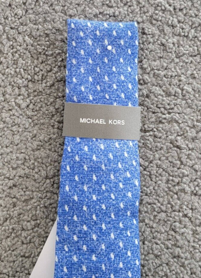Michael Kors Geometric-Print Tie Mens One Size Blue Classic Design Pointed Style