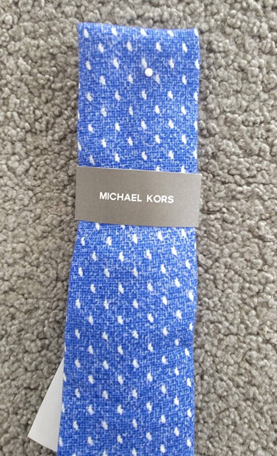 Michael Kors Geometric-Print Tie Mens One Size Blue Classic Design Pointed Style