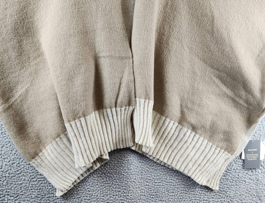 On 34th Tight Knit Reversible Wrap Sweater Women's O/S Taupe/Ivory Open Front