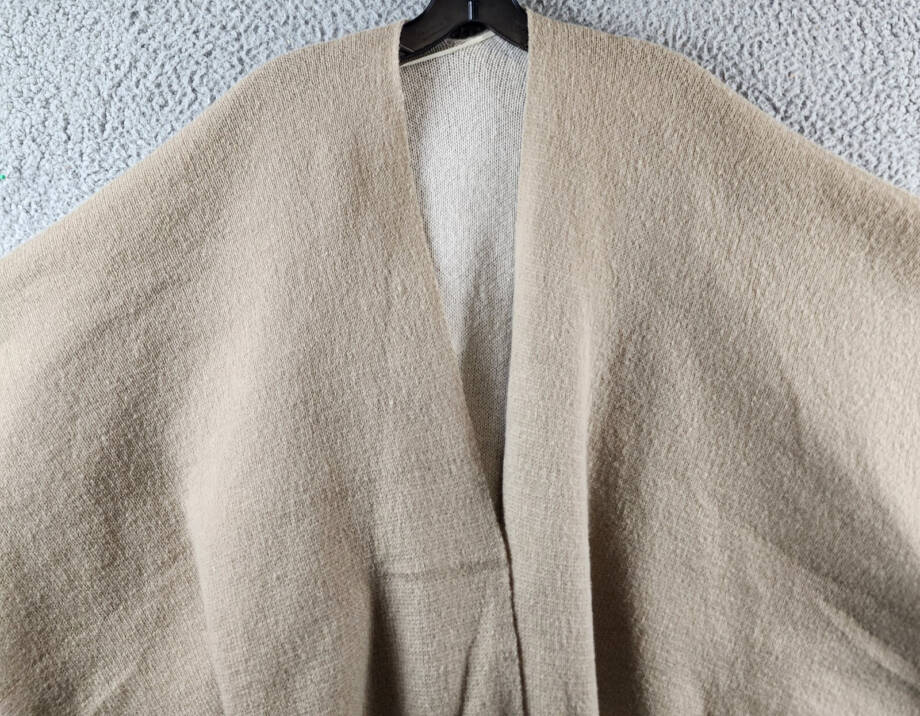 On 34th Tight Knit Reversible Wrap Sweater Women's O/S Taupe/Ivory Open Front