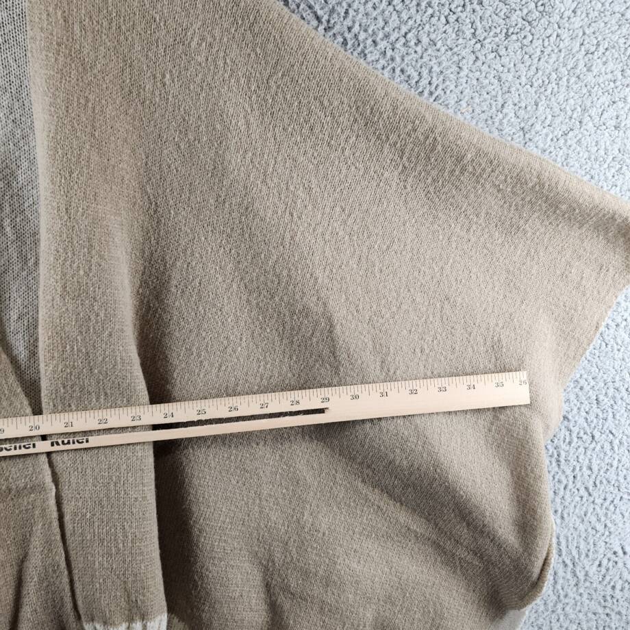 On 34th Tight Knit Reversible Wrap Sweater Women's O/S Taupe/Ivory Open Front