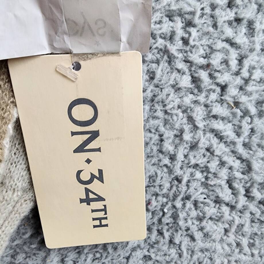 On 34th Tight Knit Reversible Wrap Sweater Women's O/S Taupe/Ivory Open Front