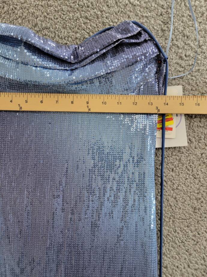 Violet Weekend Strappy Ombré Sequin Gown Juniors' 3/4 Blue/Silver Lace Zip Back