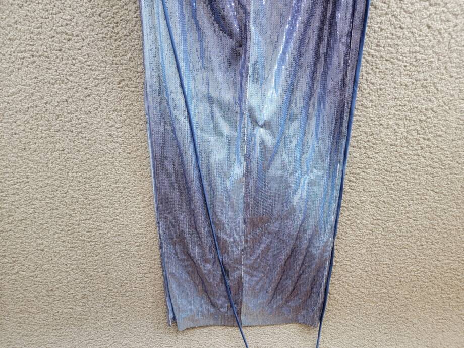 Violet Weekend Strappy Ombré Sequin Gown Juniors' 3/4 Blue/Silver Lace Zip Back