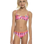 Peixoto Emmy Two Piece Swim Suit Girls' 8 Multi Check Adjustable Straps Pullover