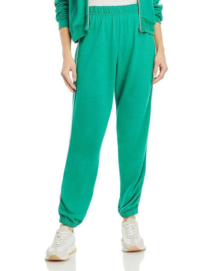 Aqua Reynolds Piped Sweatpants Women's L Green/White Elasticized Hems Pull On