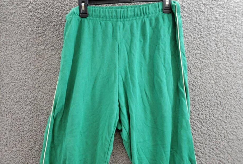 Aqua Reynolds Piped Sweatpants Women's L Green/White Elasticized Hems Pull On