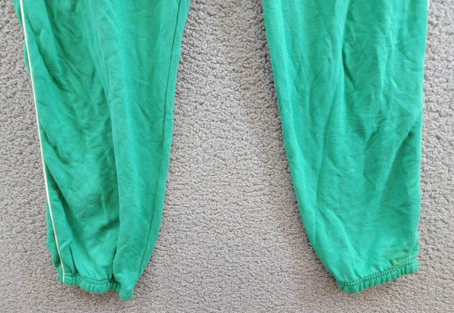 Aqua Reynolds Piped Sweatpants Women's L Green/White Elasticized Hems Pull On
