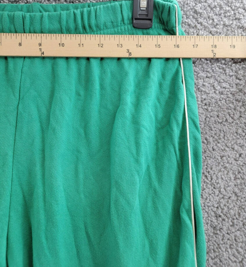 Aqua Reynolds Piped Sweatpants Women's L Green/White Elasticized Hems Pull On