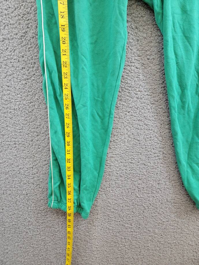Aqua Reynolds Piped Sweatpants Women's L Green/White Elasticized Hems Pull On
