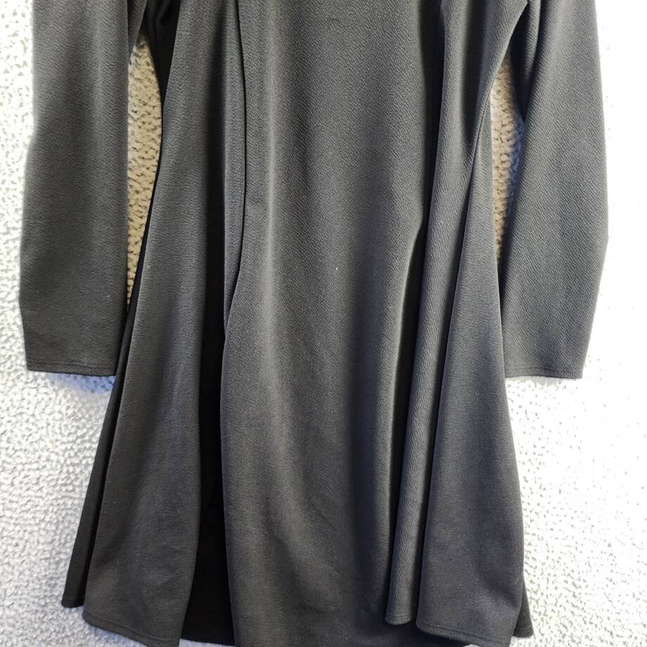 24seven Comfort Apparel Plus Long Sleeve Flared Dress Women's 1X Black Pullover