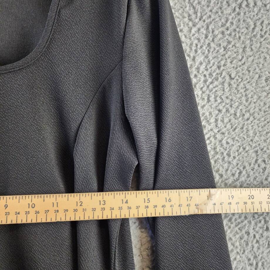 24seven Comfort Apparel Plus Long Sleeve Flared Dress Women's 1X Black Pullover