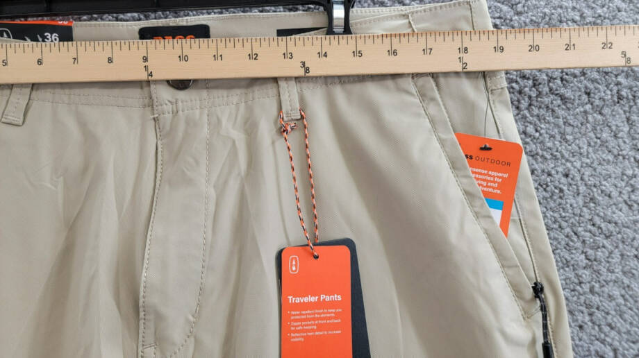 Bass Outdoor Straight-Fit Traveler Pants Men's 36 Trench Coat Button Zip Closure