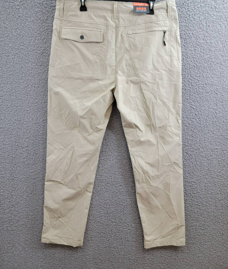 Bass Outdoor Straight-Fit Traveler Pants Men's 36 Trench Coat Button Zip Closure
