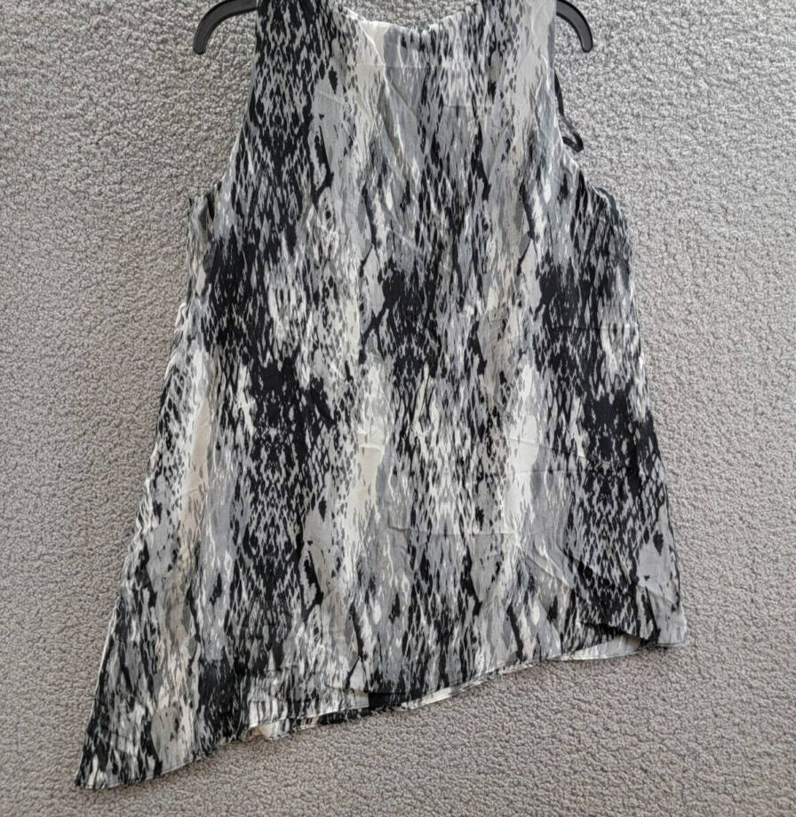 Joseph A Asymmetrical Top Women's L Baselisk Gray Crew Neck Sleeveless Pullover