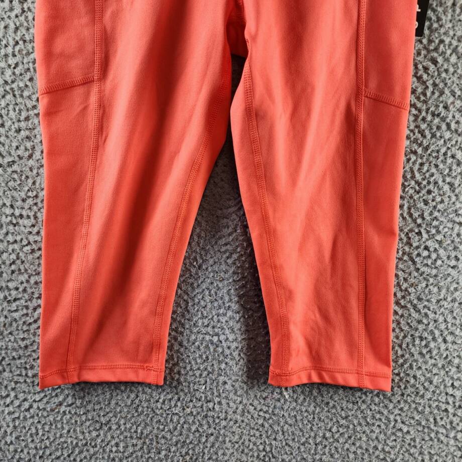 DKNY Sport Balance High-Waist Capri Leggings Women's Hot Coral Elastic Waist