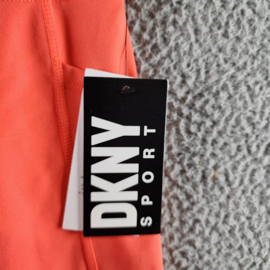 DKNY Sport Balance High-Waist Capri Leggings Women's Hot Coral Elastic Waist