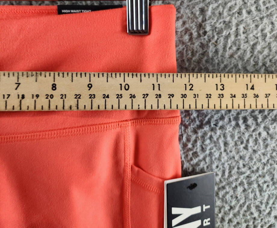DKNY Sport Balance High-Waist Capri Leggings Women's Hot Coral Elastic Waist