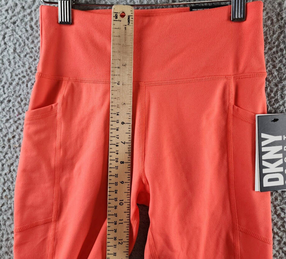 DKNY Sport Balance High-Waist Capri Leggings Women's Hot Coral Elastic Waist