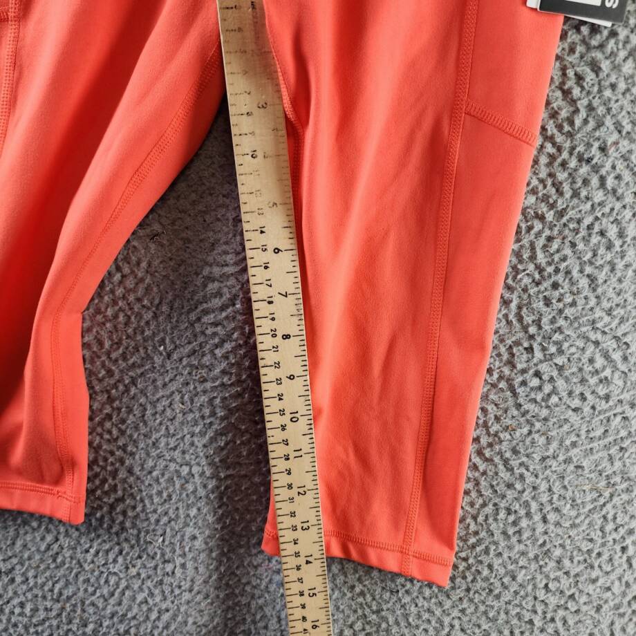 DKNY Sport Balance High-Waist Capri Leggings Women's Hot Coral Elastic Waist
