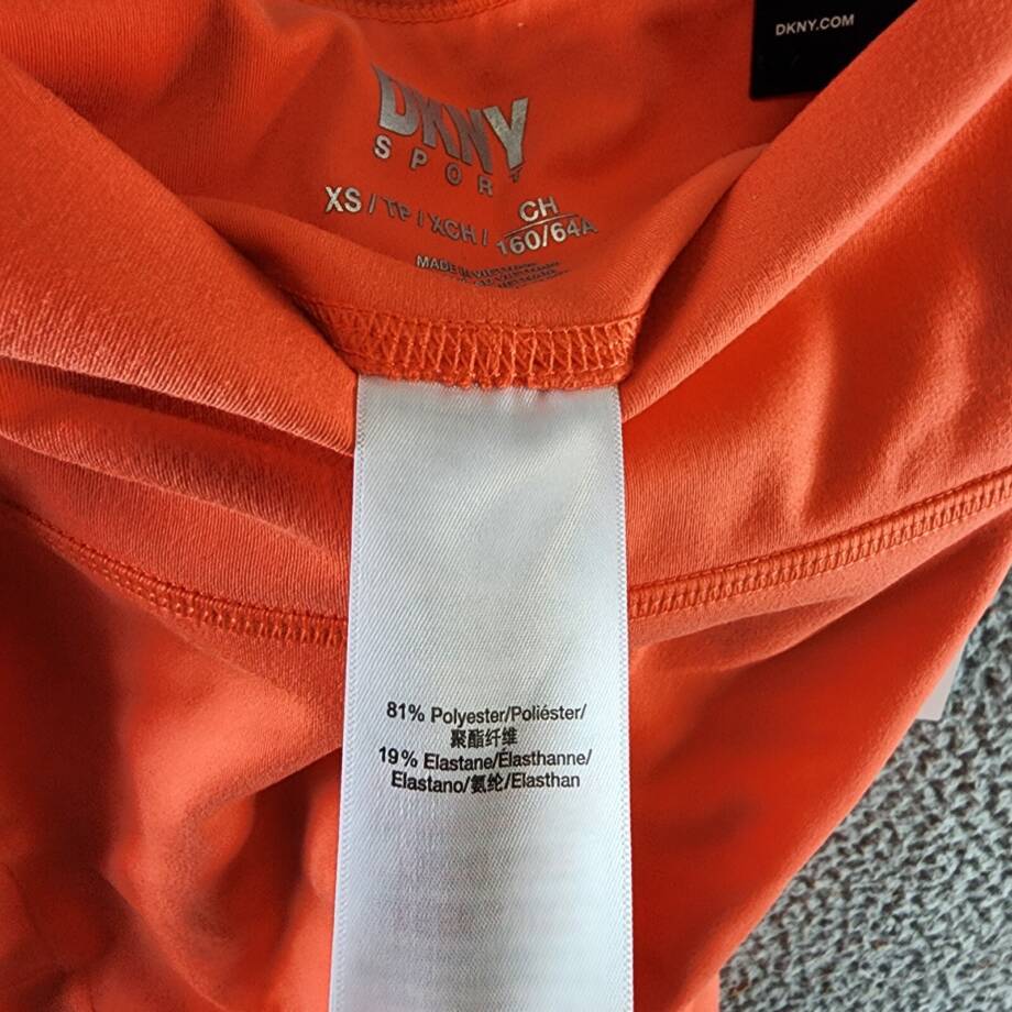 DKNY Sport Balance High-Waist Capri Leggings Women's Hot Coral Elastic Waist
