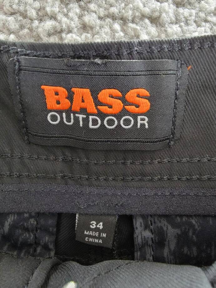 BASS OUTDOOR Straight-Fit Traveler Pants Men's 34 Caviar Button Zip Closure