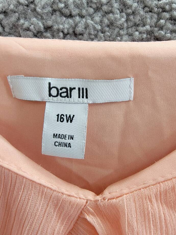 Bar III Trendy Plus Size Ruffled Chiffon Maxi Dress Women's 16W Warm Coral Sheer