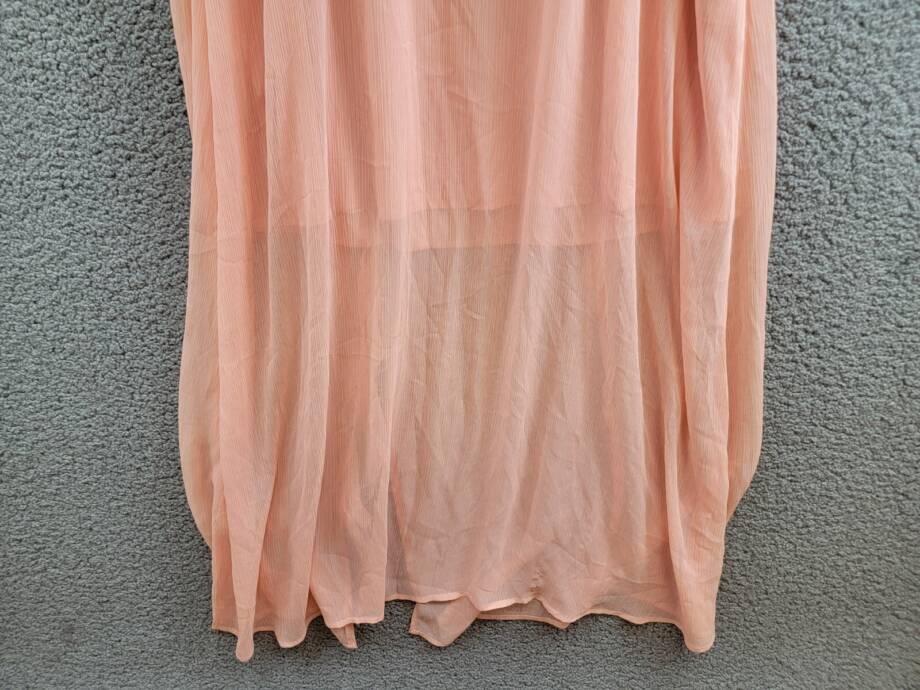 Bar III Trendy Plus Size Ruffled Chiffon Maxi Dress Women's 16W Warm Coral Sheer