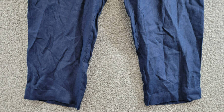 Charter Club Linen Solid Cropped Pull-On Pants Women's M Intrepid Blue Solid