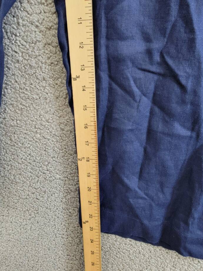 Charter Club Linen Solid Cropped Pull-On Pants Women's M Intrepid Blue Solid