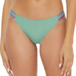BECCA Fiesta Avery Low Rise Bikini Bottom Women's L Mineral Crochet Trim Pull On