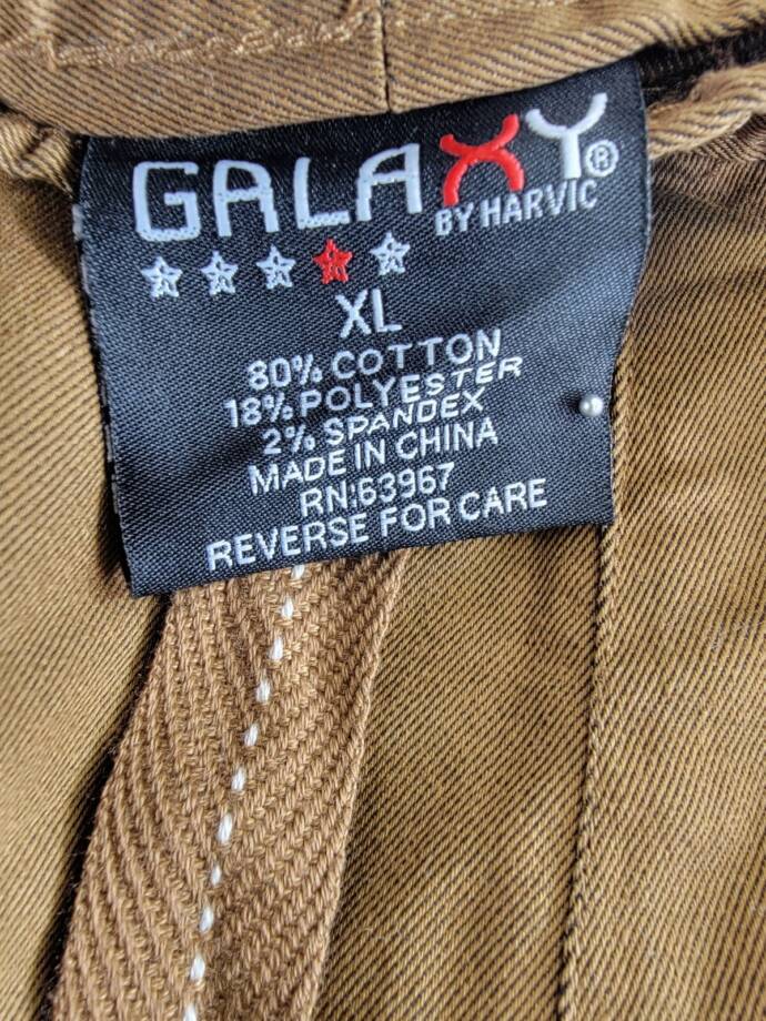 Galaxy By Harvic Basic Stretch Twill Joggers Men's XL Timber Drawstring Waist