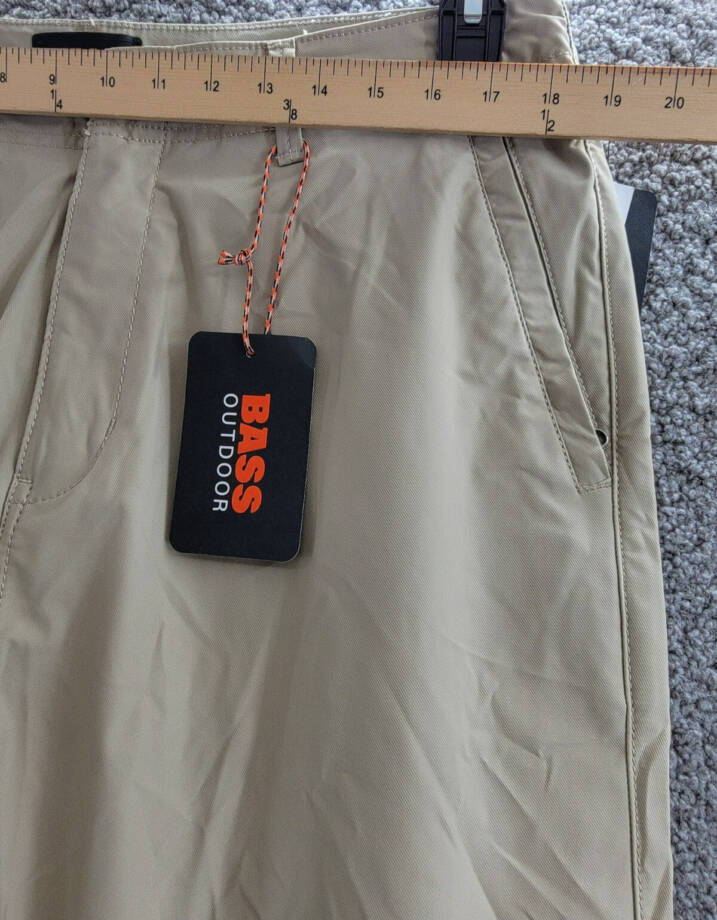 BASS OUTDOOR Straight-Fit Traveler Pants Men's 34 Trench Coat Button Zip Closure