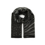 MICHAEL Michael Kors Wool Blend Animal-Print Jacquard Scarf Women's O/S Black
