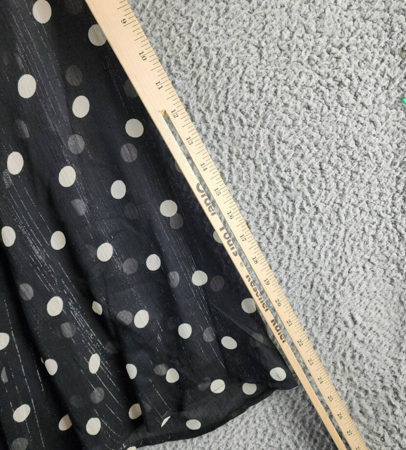 Emma & Michelle Faux Wrap Dress Women's M Black/White Dot Snap Front Button Back