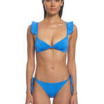 Peixoto Amara Bikini Top & Juliet Bikini Bottom Set Women's M Laz Blue Side Tie