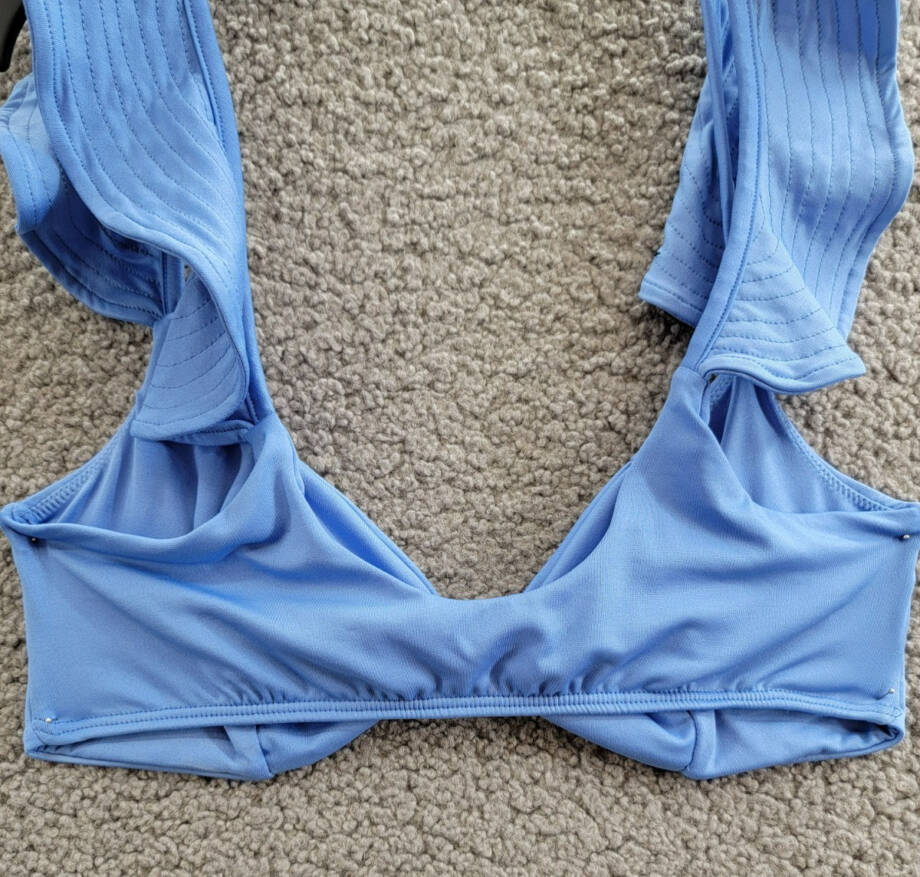 Peixoto Amara Bikini Top & Juliet Bikini Bottom Set Women's M Laz Blue Side Tie