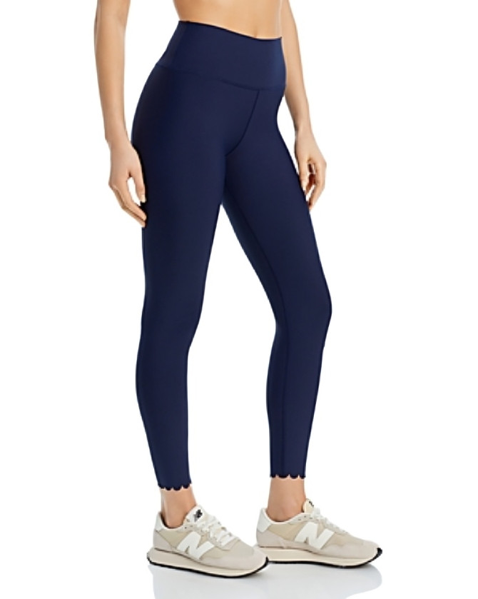 AQUA Athletic Scalloped Hem Leggings Women's XL Myth Elastic Waist Pull On