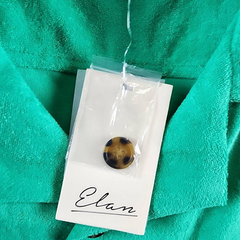 Elan Button Front Cover Up Shirt Women's S Green Bright Collared Pockets S/S