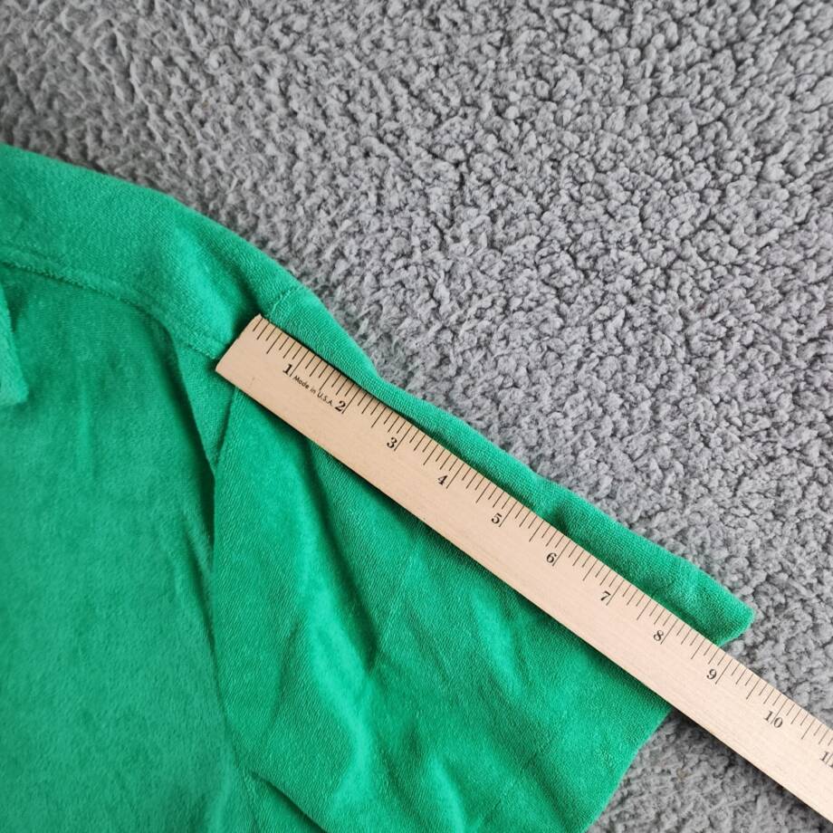 Elan Button Front Cover Up Shirt Women's S Green Bright Collared Pockets S/S