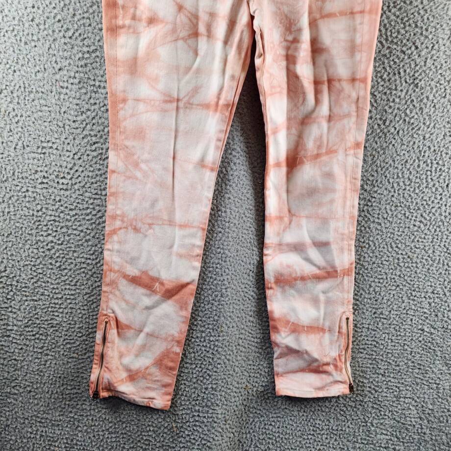 Ramy Brook Katie Mid-Rise Motto Skinny Jeans Women's 30 Pink Tie Dye Zip Closure