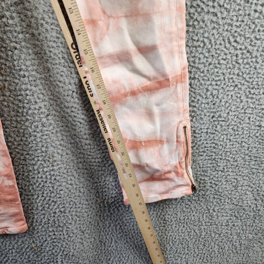 Ramy Brook Katie Mid-Rise Motto Skinny Jeans Women's 30 Pink Tie Dye Zip Closure