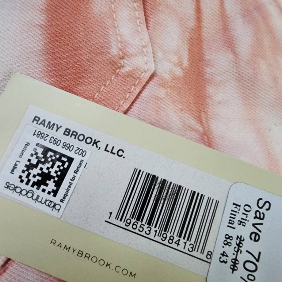 Ramy Brook Katie Mid-Rise Motto Skinny Jeans Women's 30 Pink Tie Dye Zip Closure